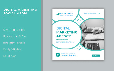 Modelo de postagem de marketing digital e mídia social por