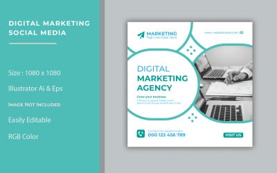 Plantilla de publicación de marketing digital y redes sociales de