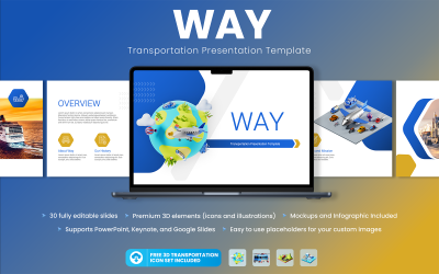 Caminho - Modelo de PowerPoint de apresentação de transporte