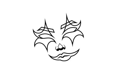 Design de logotipo preto da máscara facial Jokar