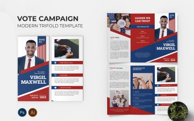 Driebladige brochure voor stemcampagne