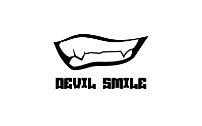 Creative Devil Smile Logo with Sharp Teeth