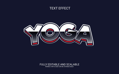 Design del modello di effetti di testo modificabili 3D per yoga