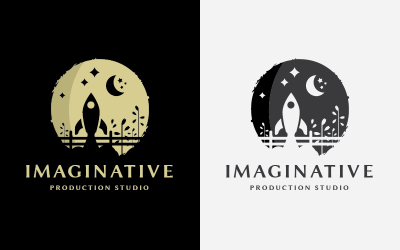 Modèle de logo de société de production imaginative