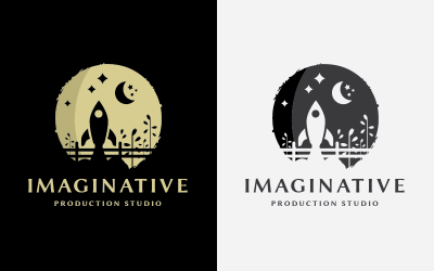 Modelo de logotipo de empresa de produção imaginativa