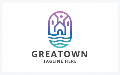 Plantilla de logotipo profesional de Great Town Real Estate