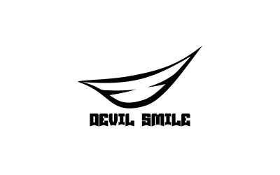 Projekt logo kreatywnego uśmiechu diabła