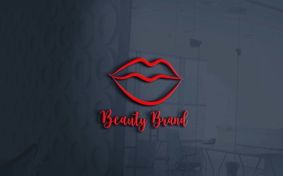 Rode lippen cosmetica merklogo ontwerp