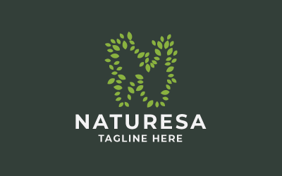 Шаблон логотипу Naturesa Letter N Pro