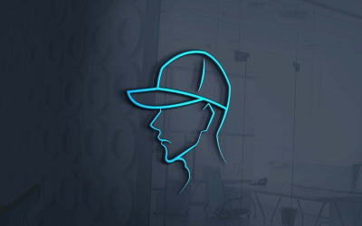 Creative Brand Side Face Human with Cap Logo Design