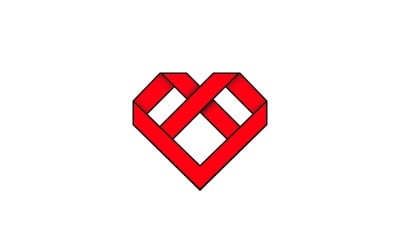Heart Black And Red Logo Design