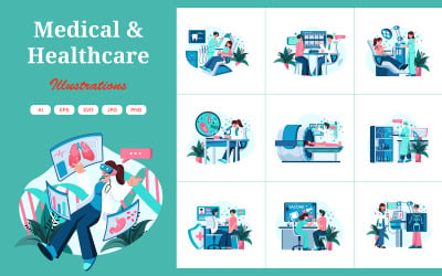 M556_ Medical &amp;amp; Healthcare Illustration Pack
