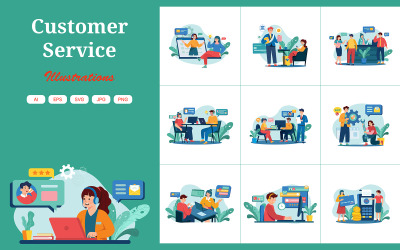 M563_ Klantenservice-illustratiepakket