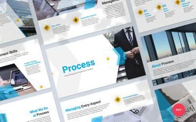 Folyamat – projektmenedzsment bemutató PowerPoint sablon