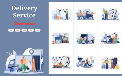 M582_ Delivery Service Illustration Pack