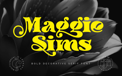 Maggie Sims - Tučné dekorativní patkové písmo