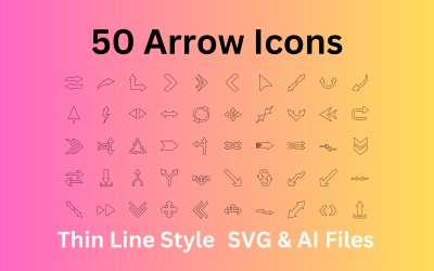 Sada ikon šipek 50 ikon osnovy - soubory SVG a AI