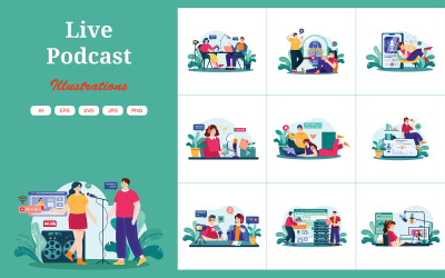 M598_Pacchetto illustrazioni podcast live 1