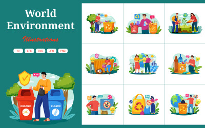 M599_Pacchetto illustrazioni per l&amp;#39;ambiente mondiale 2