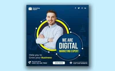 Plantilla de redes sociales para expertos en marketing digital