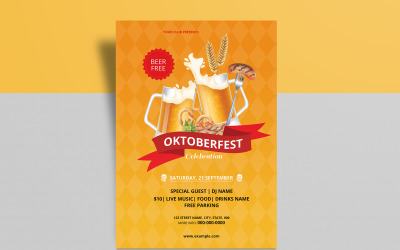 Tintbar inbjudningsmall för Oktoberfest-fest