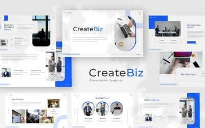Createbiz - modelo de apresentação do Google Slides para agência de argumentos de venda