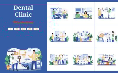 M639_ Dental Clinic Illustration Pack