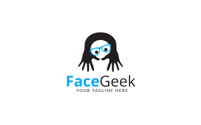 Modèle de conception de logo Face Geek