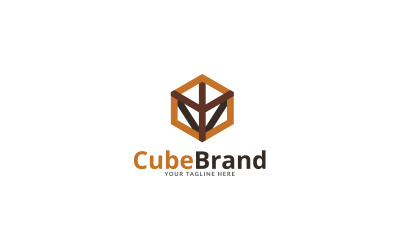 Modello di progettazione del logo del marchio cubo