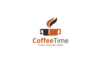 Шаблон дизайна логотипа Coffee Time, версия 2