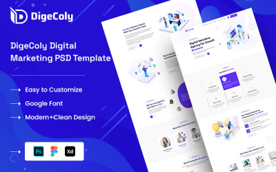 Digecoly digitale marketing PSD-sjabloon