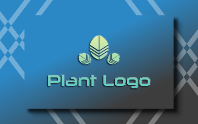 Logotipo moderno da planta com três folhas de plantas
