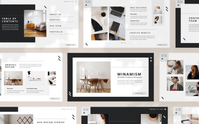 Minamismus – Minimalistische Portfolio-Google Slides-Vorlage