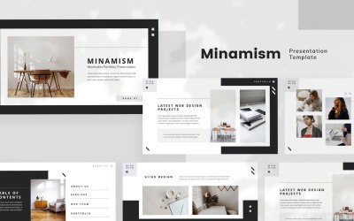 Minamismus – Minimalistische Portfolio-Powerpoint-Vorlage