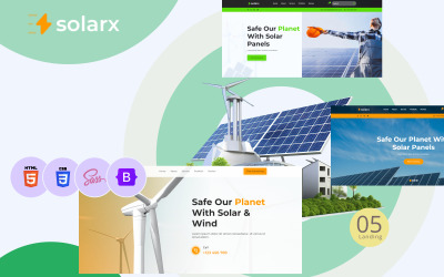 Solarx – Екологія та сонячна енергетика HTML-шаблон посадки