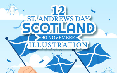 12 St Andrew Day Illustration