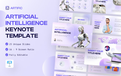 Mesterséges – AI Keynote prezentációs sablon
