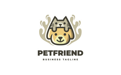 Modello di logo simpatico amico animale domestico