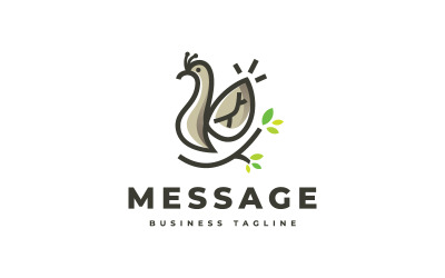 Modelo de logotipo de mensagem de pássaro