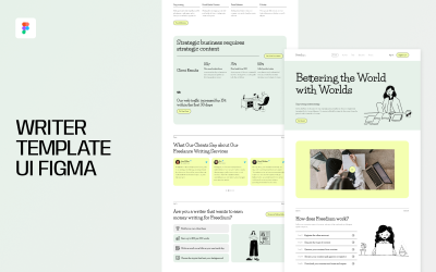 Szablon interfejsu użytkownika pisarza w sieci Web Figma