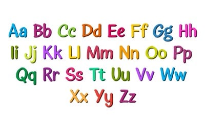 Alfabetos 3D colorem letras