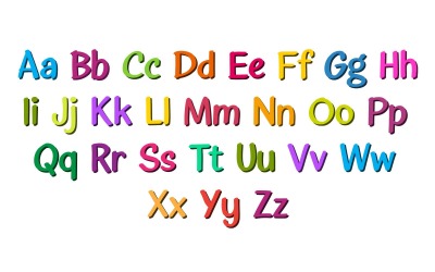 3D-alfabet färglägger bokstäver