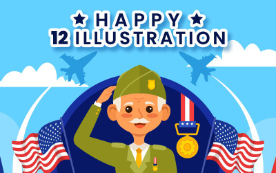 Ilustracja 12 szczęśliwego dnia weteranów