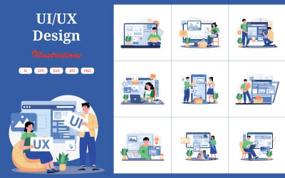 M653_ Pacchetto illustrazioni design UI/UX
