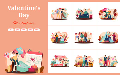 M660_ Пакет ілюстрацій до Дня святого Валентина