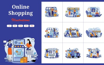 M676_ Pacchetto illustrazioni per acquisti online 2