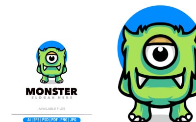 Monster cartoon design logo illustration