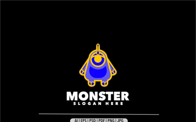 Monster renkli logo tasarım şablonu