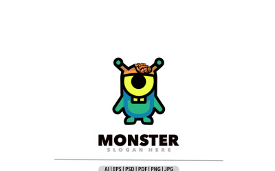 Monster zombie cartoon logo design