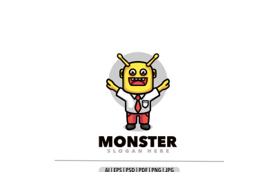 Monstre mignon logo de rentrée scolaire